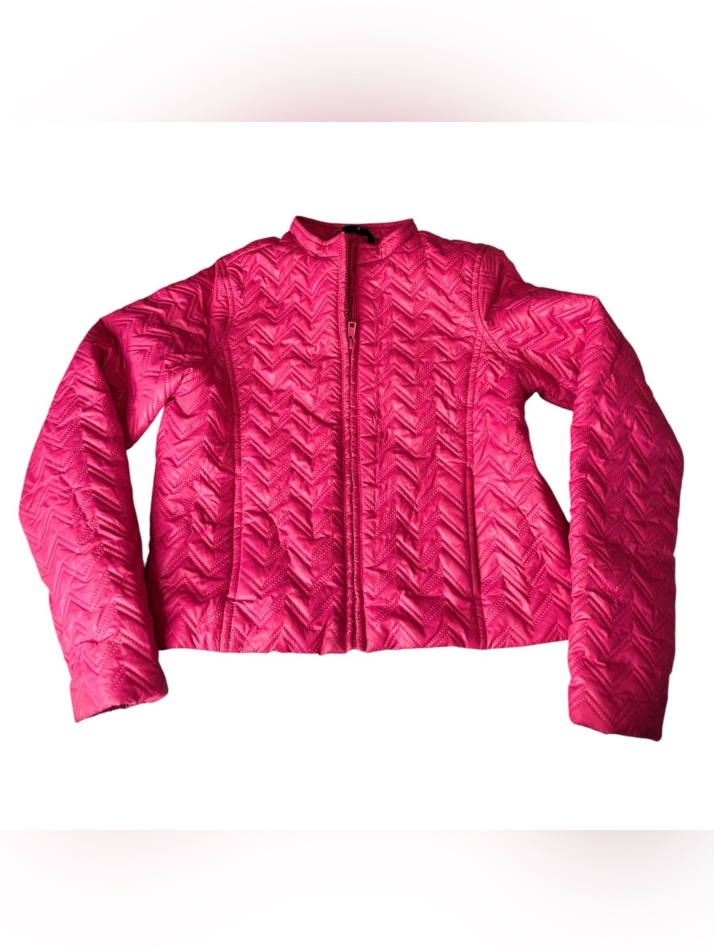 Gymboree Girls Hot Pink Chevron Quilted Jacket 10/12